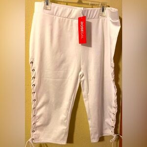 Women’s Short Pants to knee Lace up strings on legs Size 1X Brand RoseGal (#7)